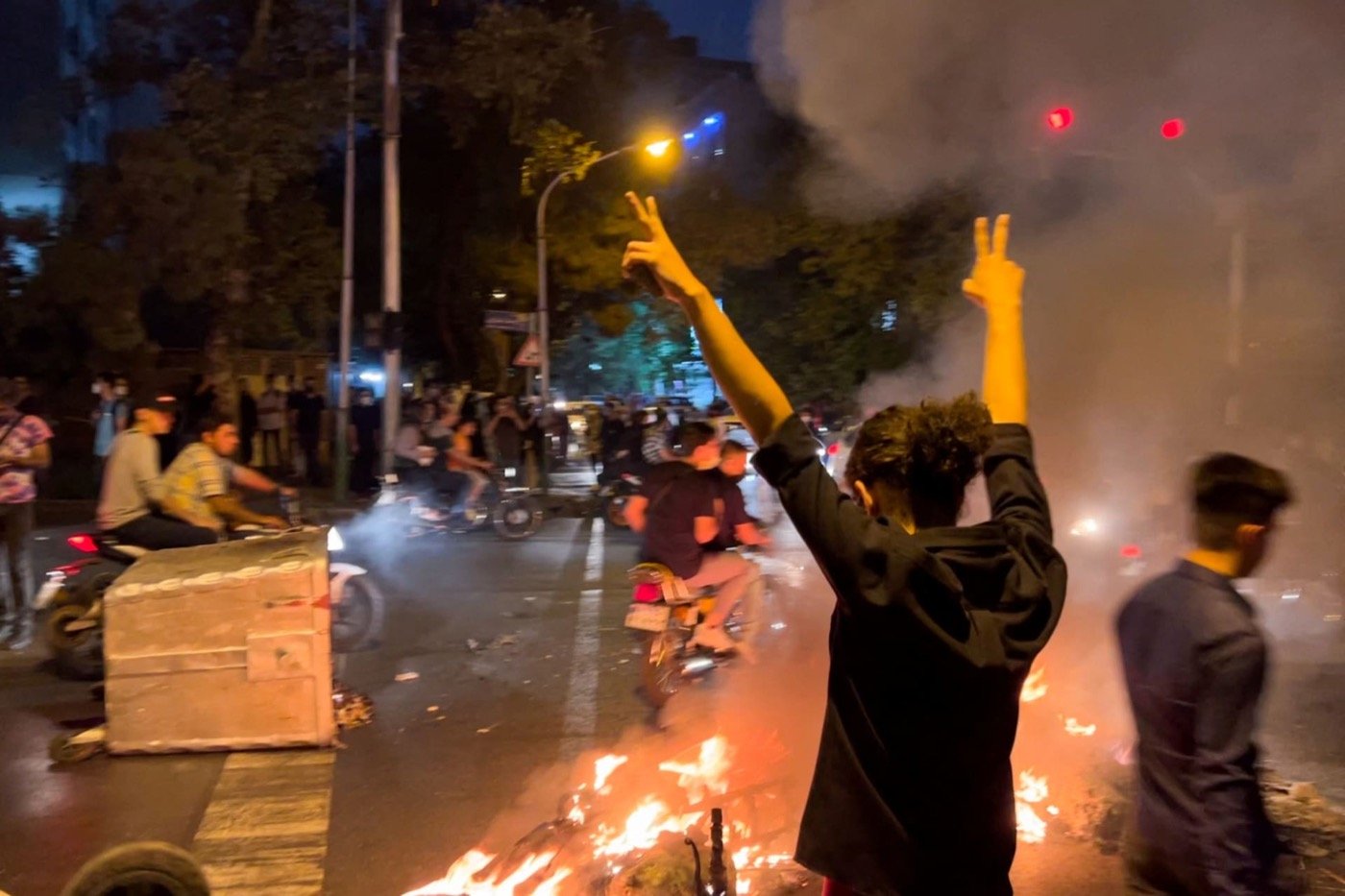 Protest over the death of Jina Amini, in Tehran. From the Wana News Agency/REUTERS
